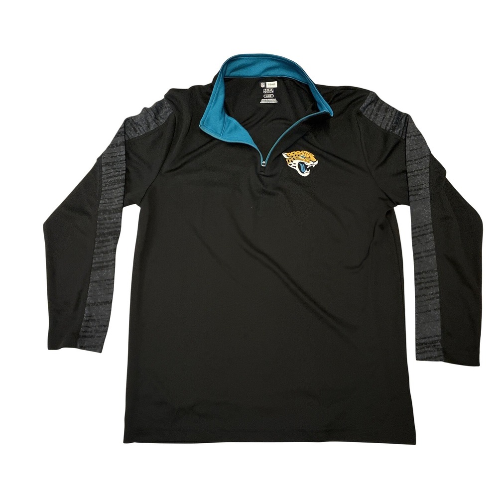 NFL Team Apparel Jacksonville Jaguars Black Quarter Zip Pullover Mens Large